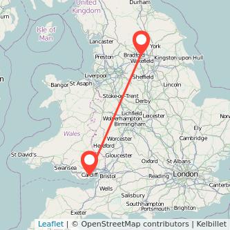 Leeds Cardiff bus map