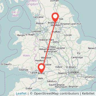 Leeds Bristol bus map