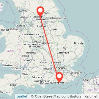 Leeds Brighton bus map