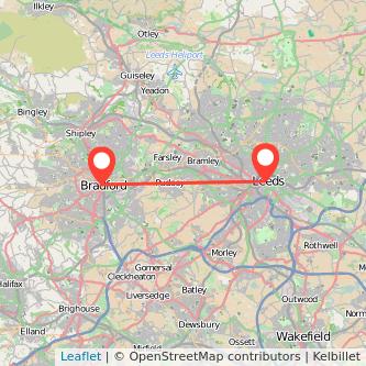 Leeds Bradford train map