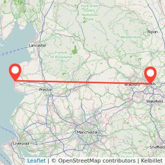 Leeds Blackpool train map