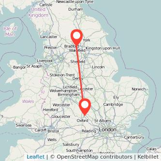 Leeds Bicester bus map