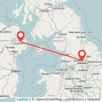 Leeds Belfast bus map