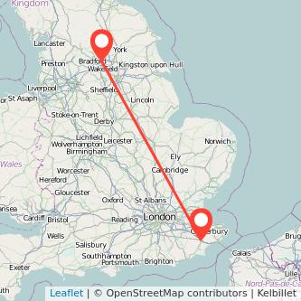 Leeds Ashford train map