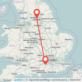 Leeds Aldershot bus map