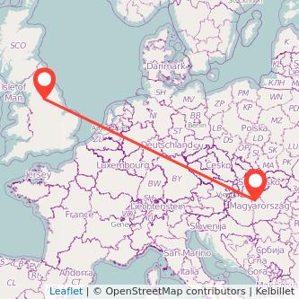 Leeds Budapest train map