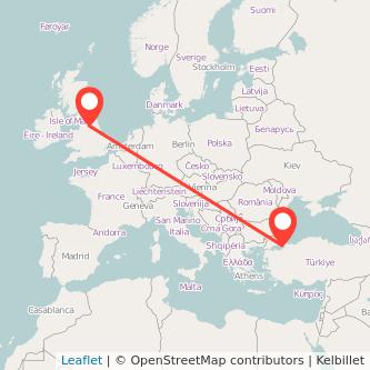 Leeds Istanbul flight map
