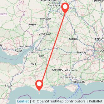 Leamington Weymouth train map