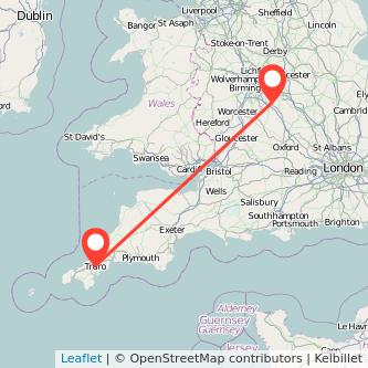 Leamington Truro train map