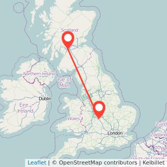 Leamington Glasgow train map