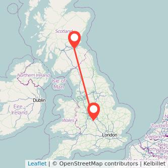 Leamington Edinburgh train map