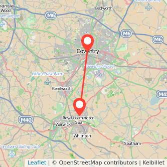 Leamington Coventry train map