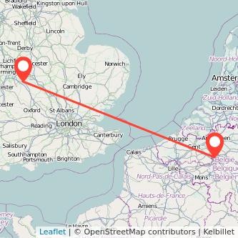 Leamington Brussels train map