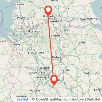 Leamington Bradford train map