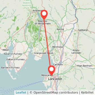 Lancaster Windermere bus map
