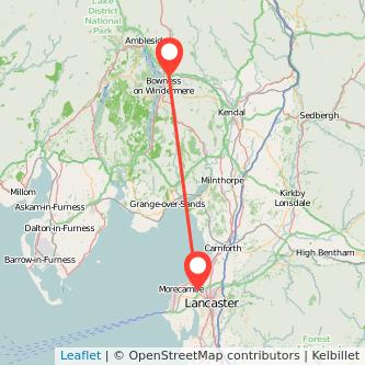 Lancaster Windermere train map