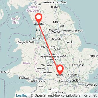 Lancaster Oxford train map