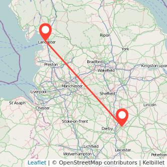 Lancaster Nottingham train map