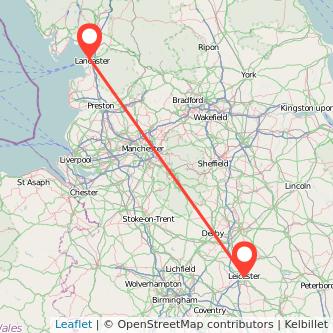 Lancaster Leicester train map