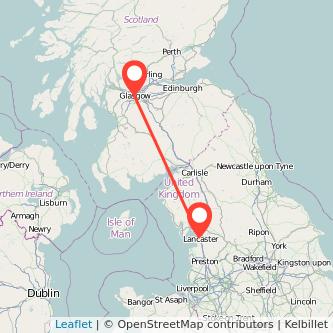 Lancaster Glasgow bus map