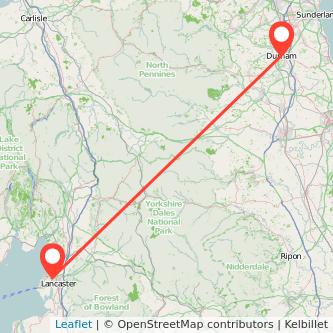 Lancaster Durham train map