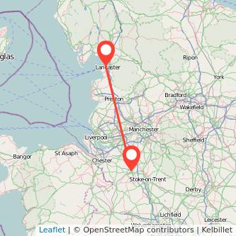 Lancaster Crewe train map