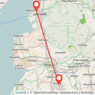 Lancaster Chorley train map