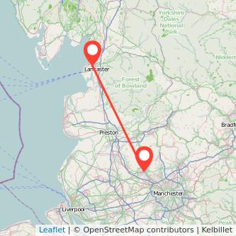 Lancaster Bolton train map