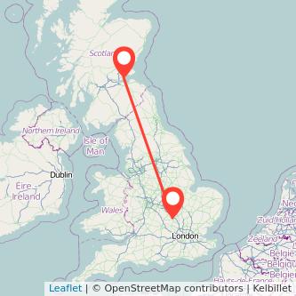 Kirkcaldy Milton Keynes train map