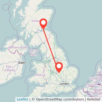 Kirkcaldy Market Harborough train map