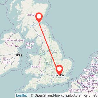 Kirkcaldy London train map