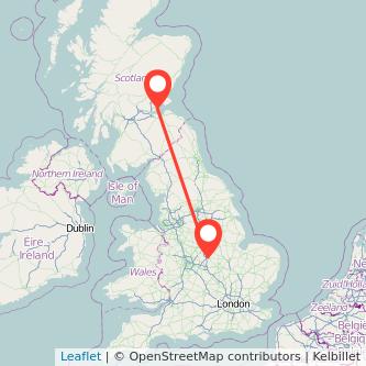 Kirkcaldy Leicester train map