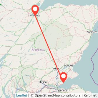 Kirkcaldy Inverness train map