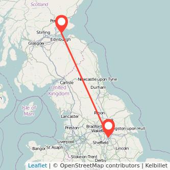 Kirkcaldy Doncaster train map