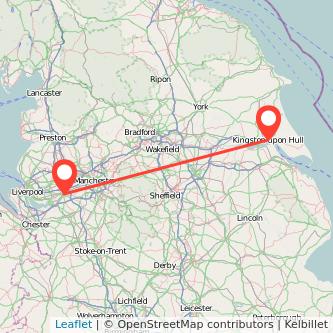 Hull Warrington train map