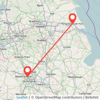 Hull Walsall bus map