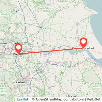 Hull Wakefield train map