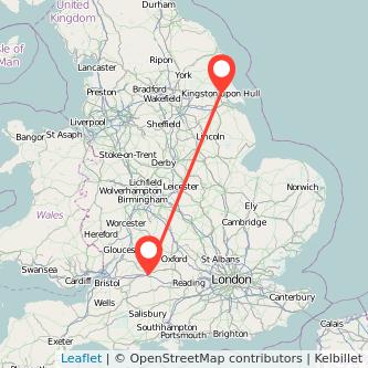 Hull Swindon bus map