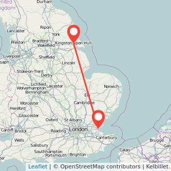 Hull Southend-on-Sea bus map