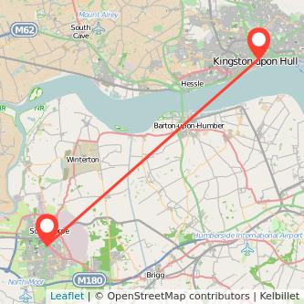 Hull Scunthorpe train map