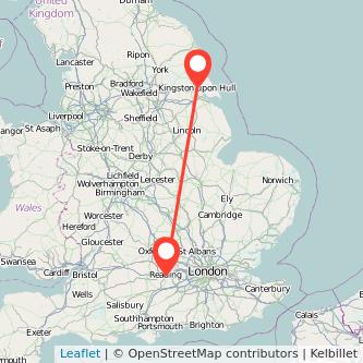 Hull Reading train map