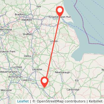 Hull Northampton train map