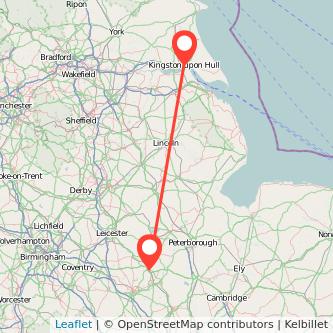 Hull Kettering train map