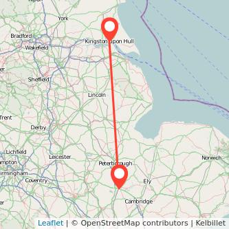 Hull Huntingdon train map