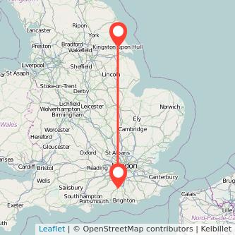 Hull Horsham train map