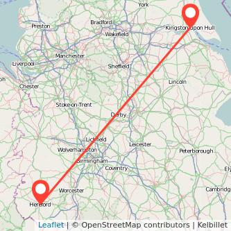 Hull Hereford bus map