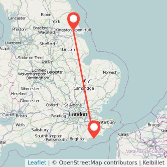 Hull Hastings bus map