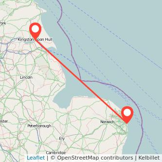 Hull Great Yarmouth bus map