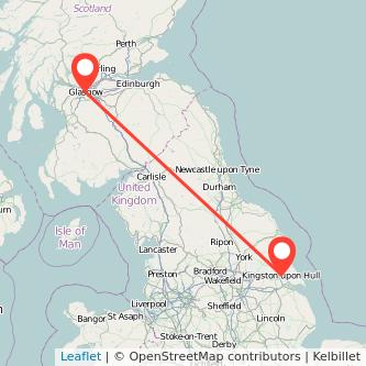 Hull Glasgow bus map