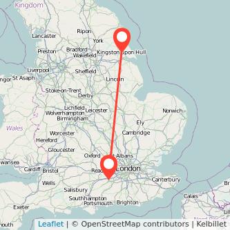 Hull Farnborough train map